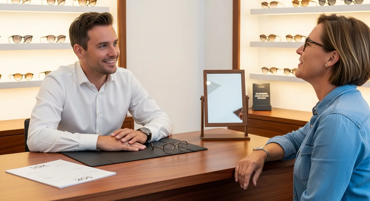 Kepez Antalya'da SGK süreci için danışmanlık veren Optiva Optik mağaza içi karşılama alanı